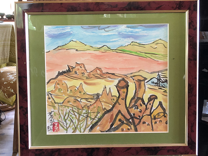 トルコ高原カッパドキア 墨釉画
